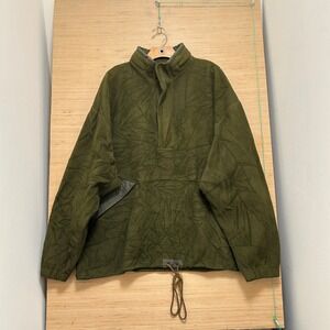 Country Road Workwear Fleece Pullover Olive Green Embossed XL Quarter Zip Pocket
